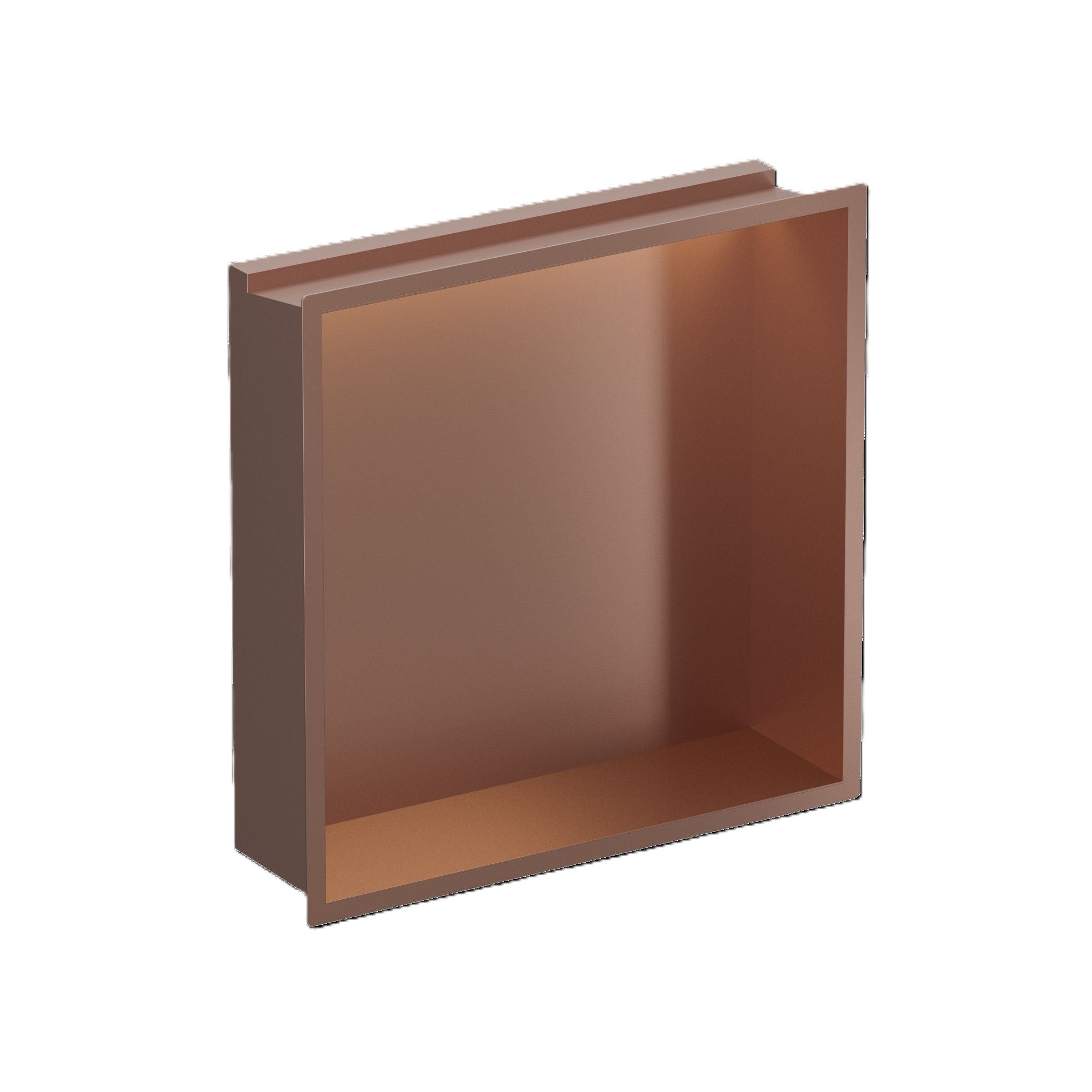 Crosswater Niches Square Shower Recess 305 x 305mm x 80mm with LED Light Strip Brushed Bronze
