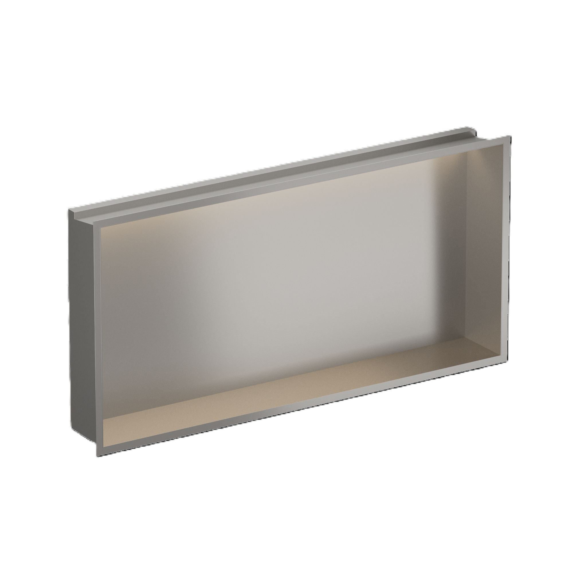 Crosswater Niches Rectangular Shower Recess Landscape 610 x 305mm x 80mm with LED Light Strip Brushed Stainless