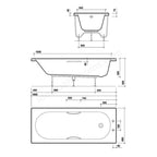 Twyford Opal Single Ended Straight Bath No Tap Holes 1700 X 700mm (130L)