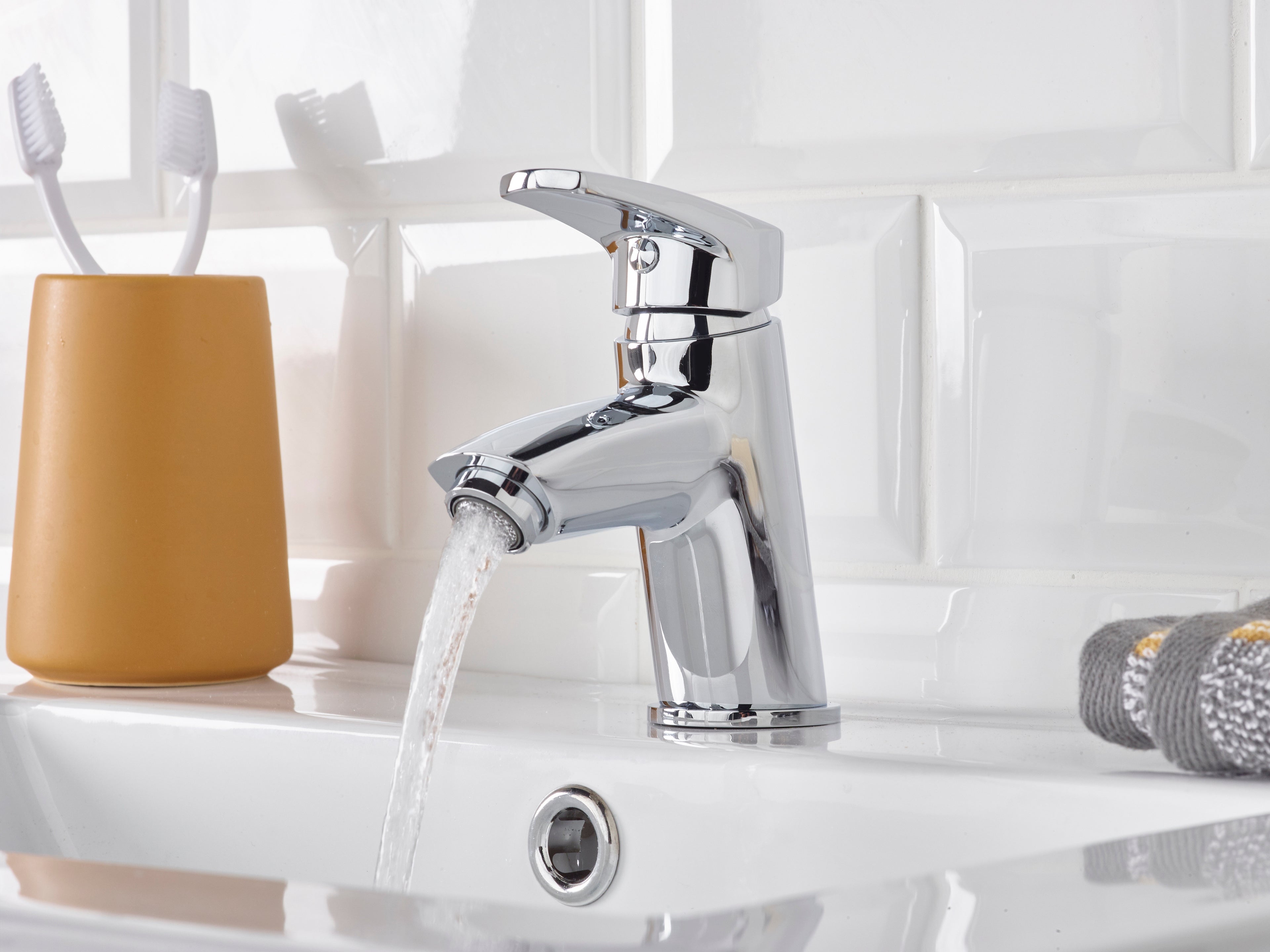 Bristan Orta Basin Mixer with Clicker Waste Chrome OR BAS C