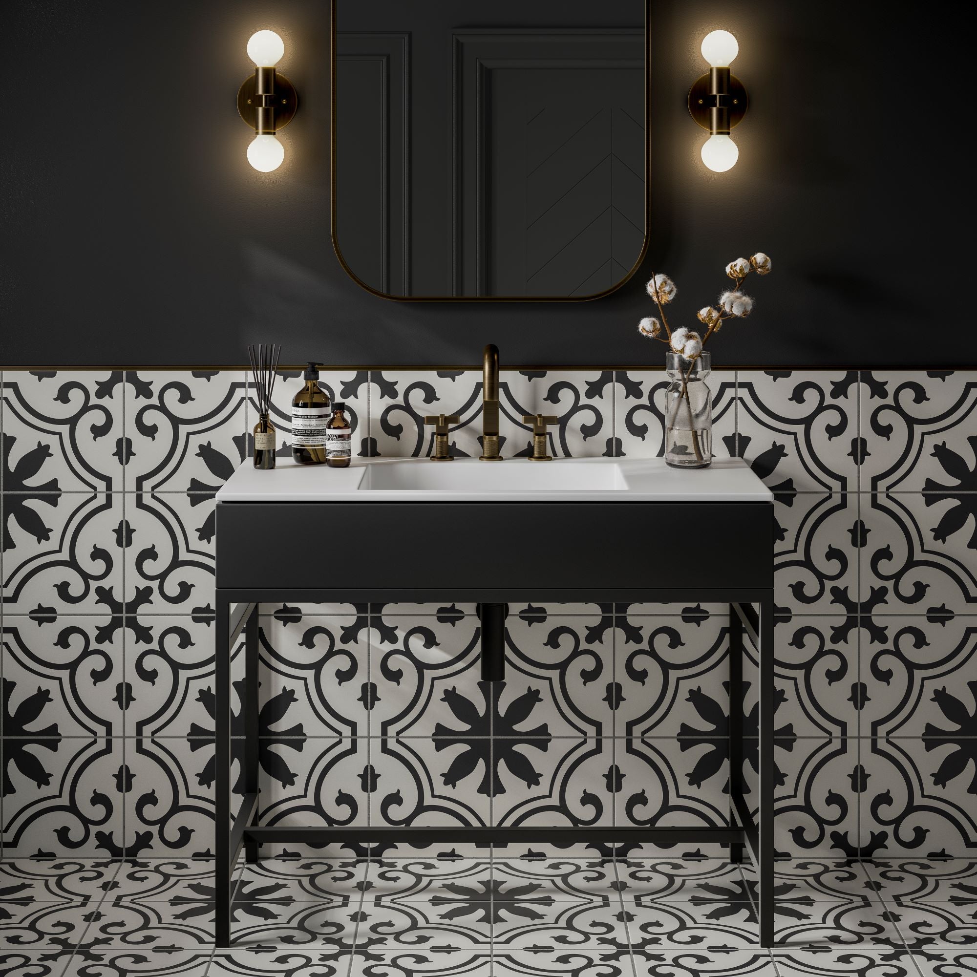 Verona Georgia Patterned Glazed Ceramic Tile 250 x 250mm Pack of 16