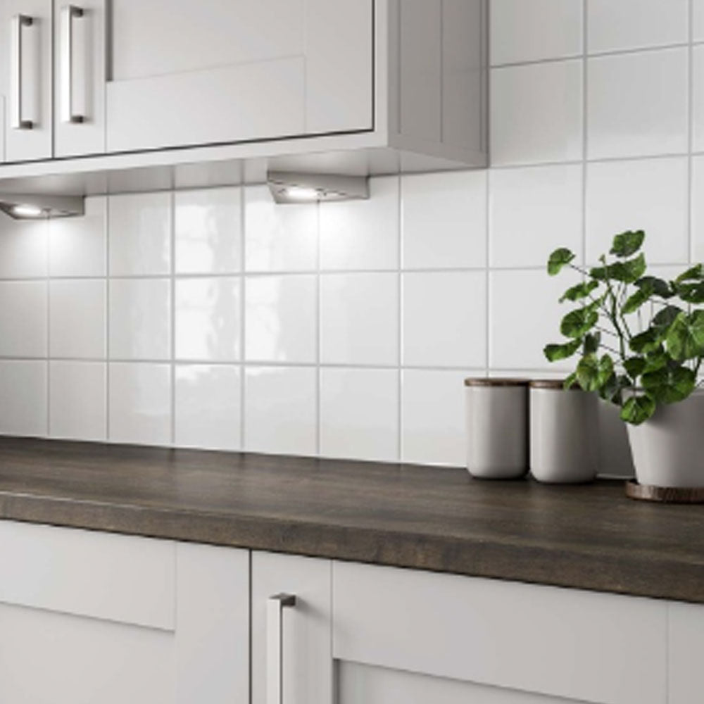 Verona Glossy White Ceramic Wall Tile 150x150mm Pk/44