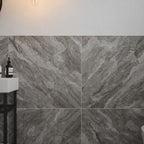 Verona Ava Grey Glazed Polished Porcelain Wall & Floor Tile 600x1200mm Pk/2