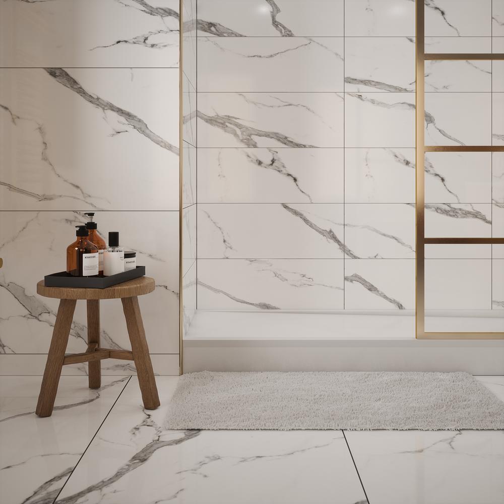 Verona Humber Marble Polished Glazed Porcelain Wall & Floor Tile 600x1200mm Pk/2