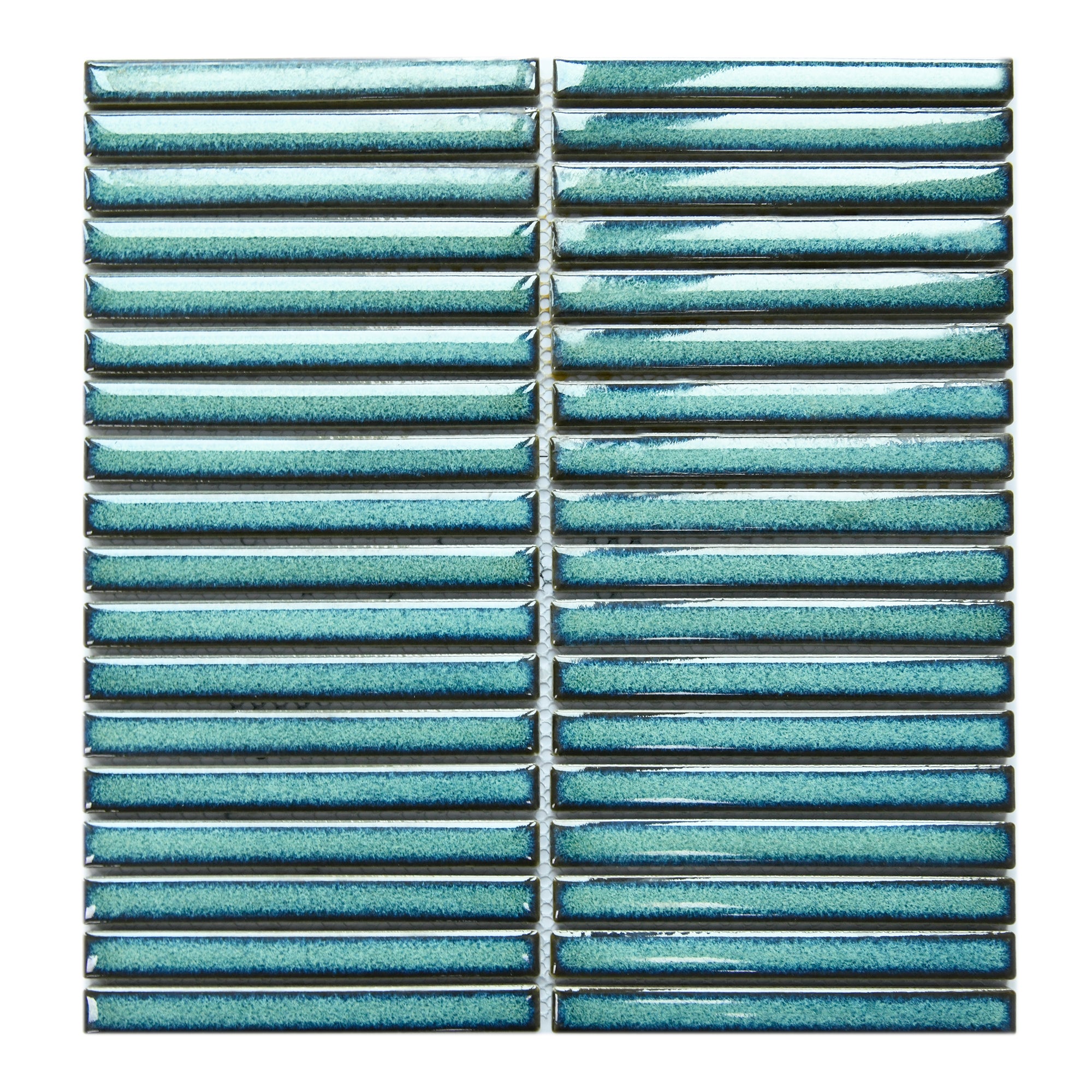 Verona Linear Green Gloss Porcelain Mosaic 15x145mm Pk/10