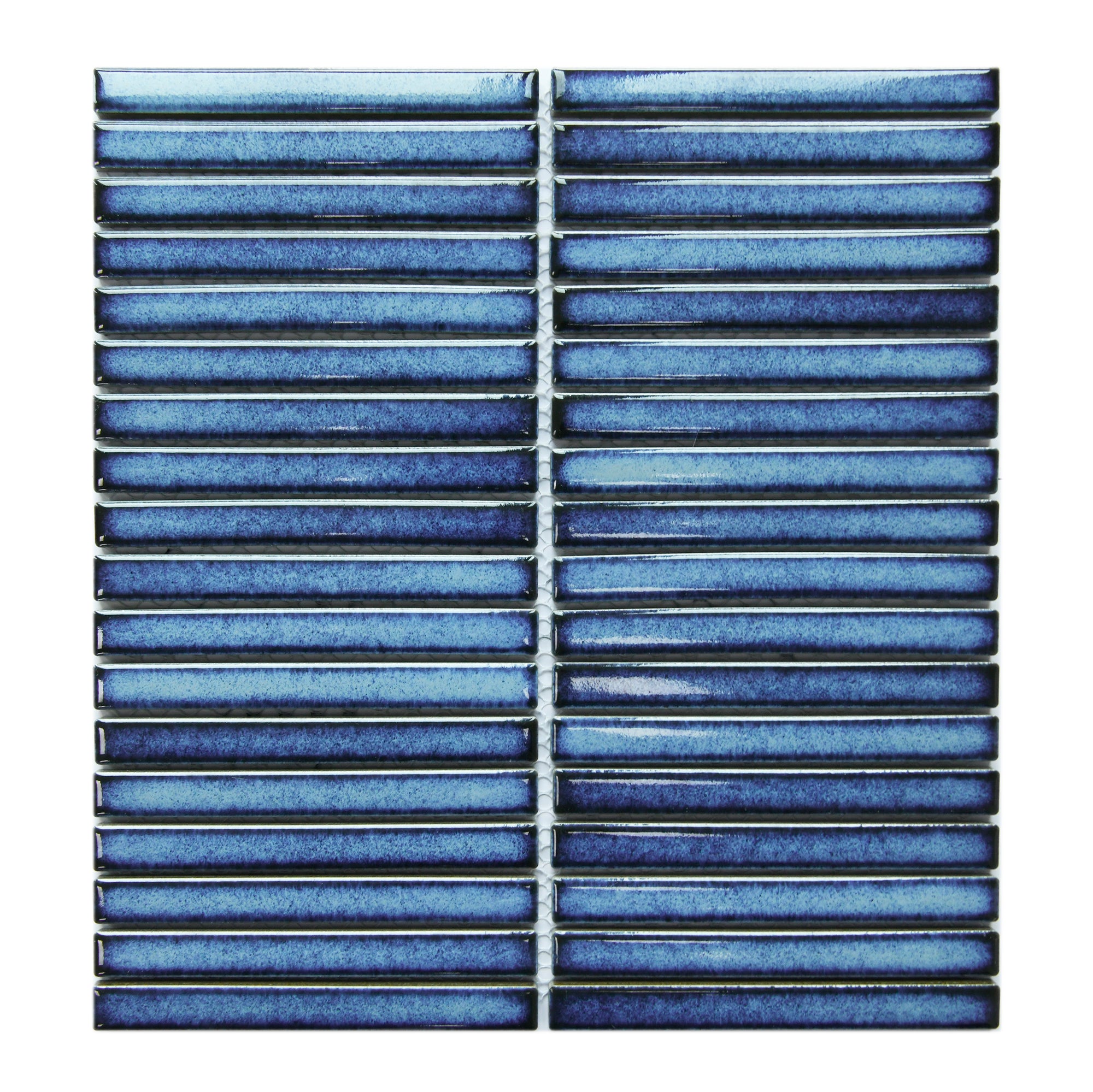 Verona Linear Blue Gloss Porcelain Mosaic15x145mm Pk/10