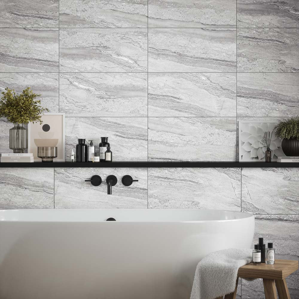 Verona Ledston Grey Matt Ceramic Wall 300x600mm Pk/8