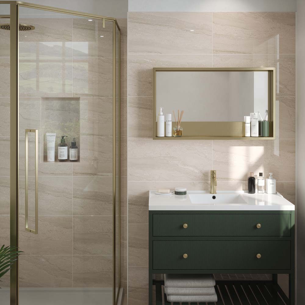 Verona Ledston Beige Gloss Ceramic Wall 300x600mm Pk/8