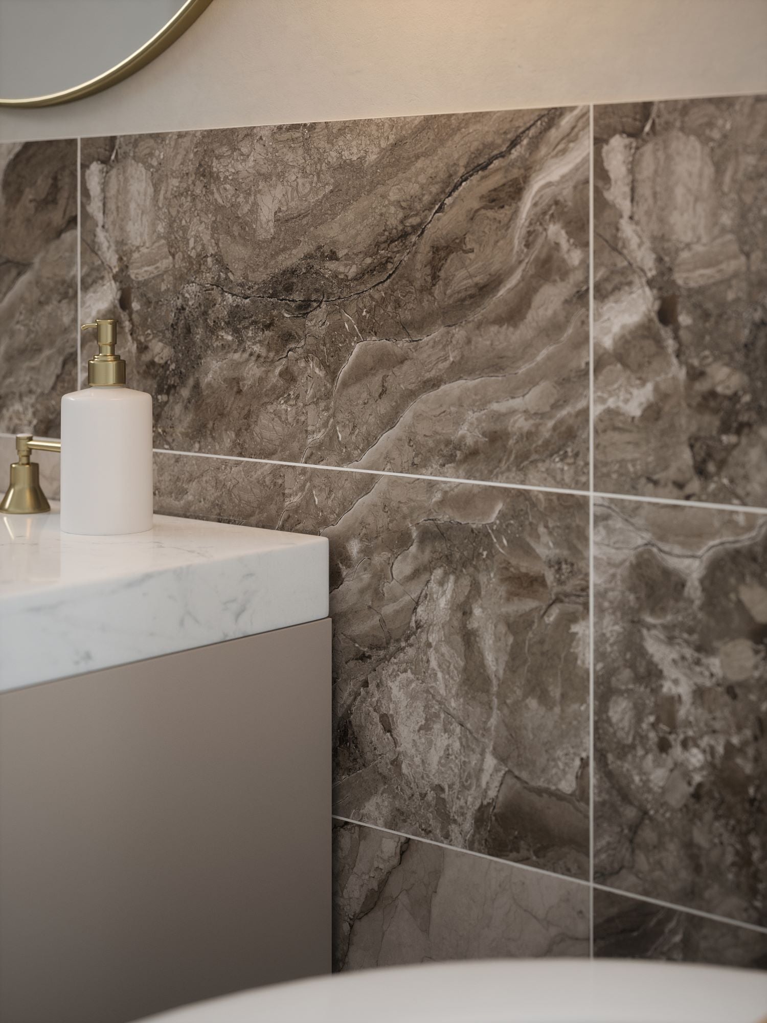 Verona Kent Slate Grey Polished Glazed Porcelain Wall & Floor Tile 300x600mm Pk/6