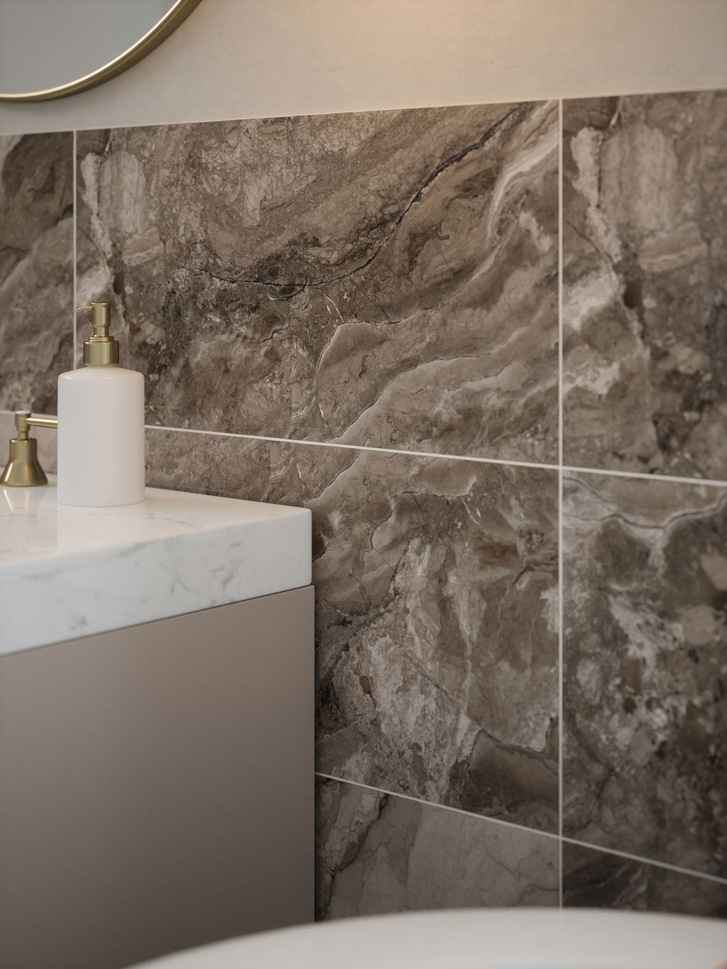 Verona Kent Slate Grey Polished Glazed Porcelain Wall & Floor Tile 600x1200mm Pk/2