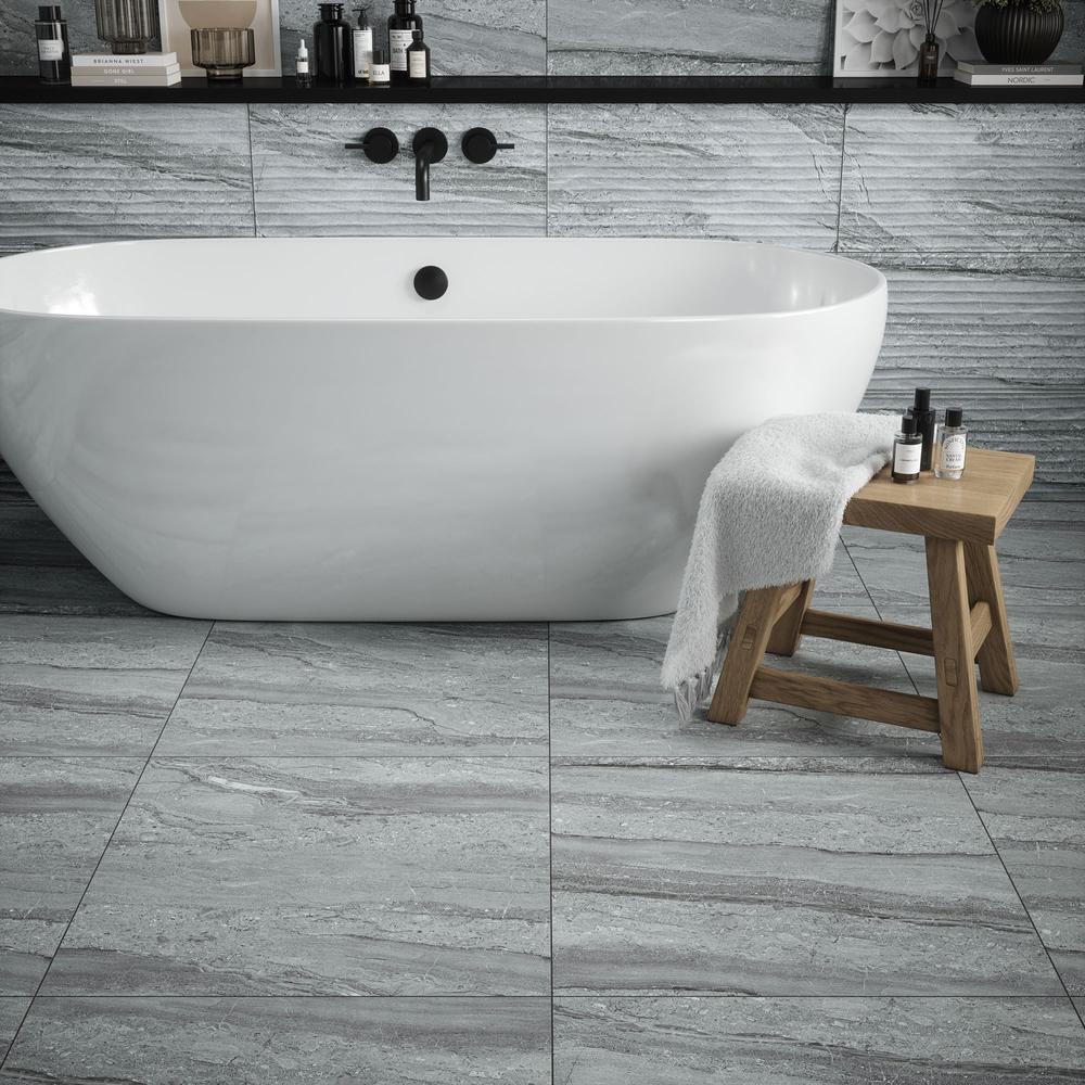 Verona Ledston Grey Matt Porcelain W&F 600x600mm Pk/3
