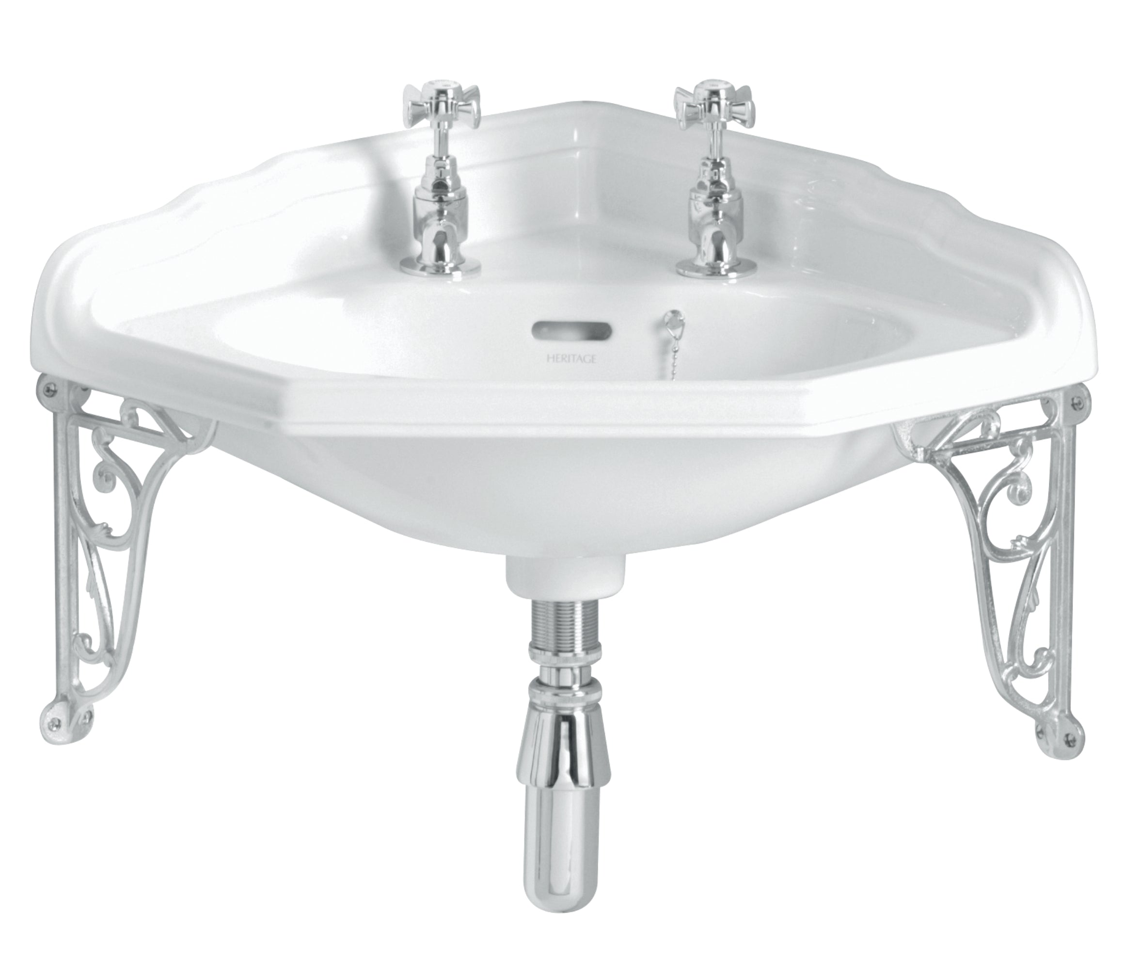 Heritage Dorchester Corner Basin 2 Tap Hole PDW11