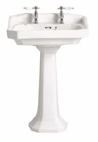 Heritage Granley Standard 610mm Basin 2 Tap Hole White