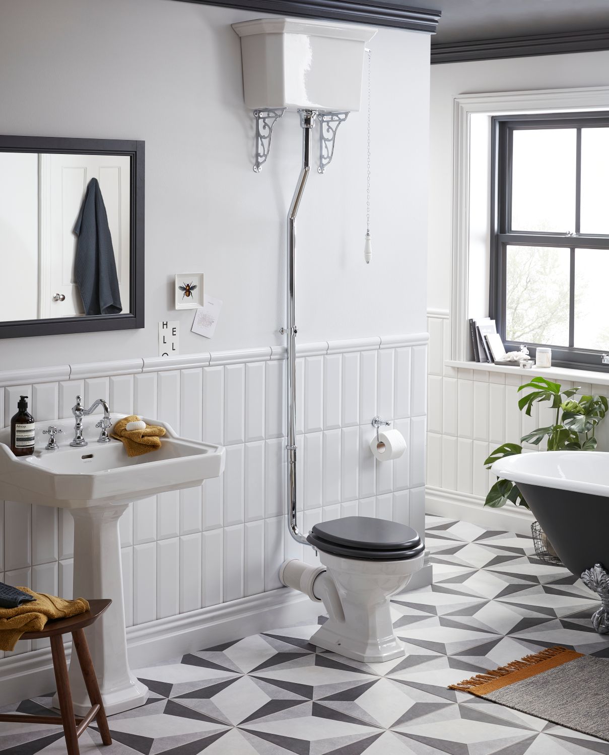 Heritage Granley Standard 610mm Basin 2 Tap Hole White