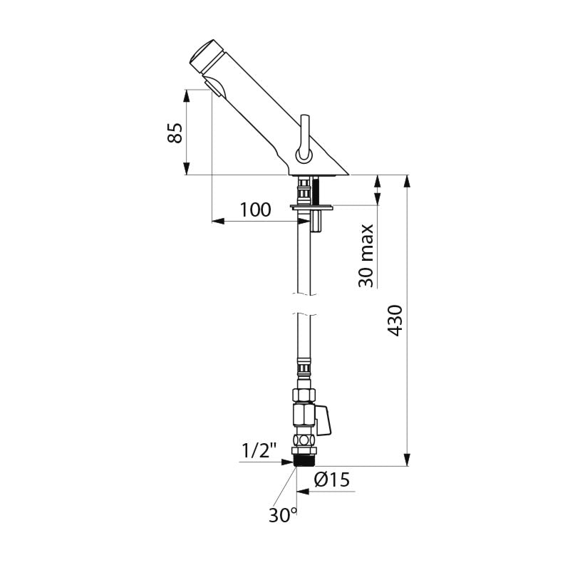 Delabie TEMPOSOFT MIX 2 time flow Basin Mixer