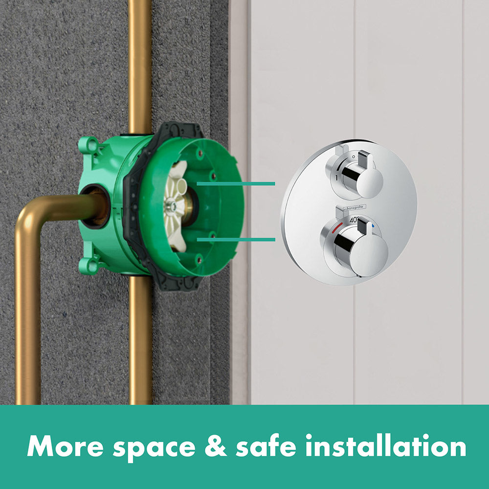 hansgrohe Ecostat S Thermostat for concealed installation for 2 functions Chrome