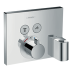 hansgrohe ShowerSelect Thermostat for concealed installation for 2 functions with hose connection and shower holder Chrome