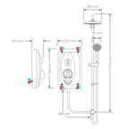 Mira Jump Dual Electric Shower White and Chrome 10.8 KW Compression Or Push-fit 1.1788.576