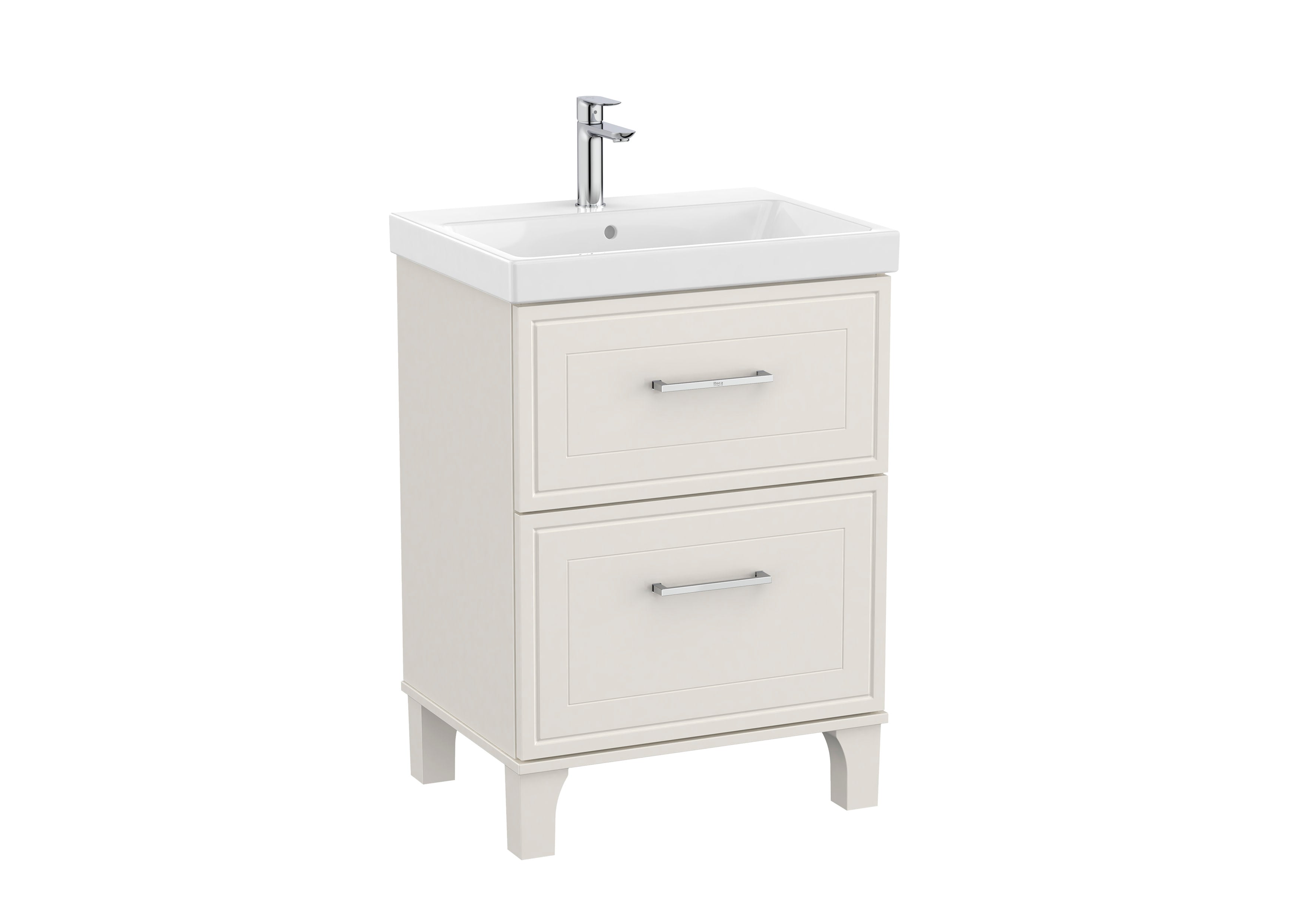 Roca Romea Vanity Unit and Basin Unik 2 Drawer 600mm Matte White