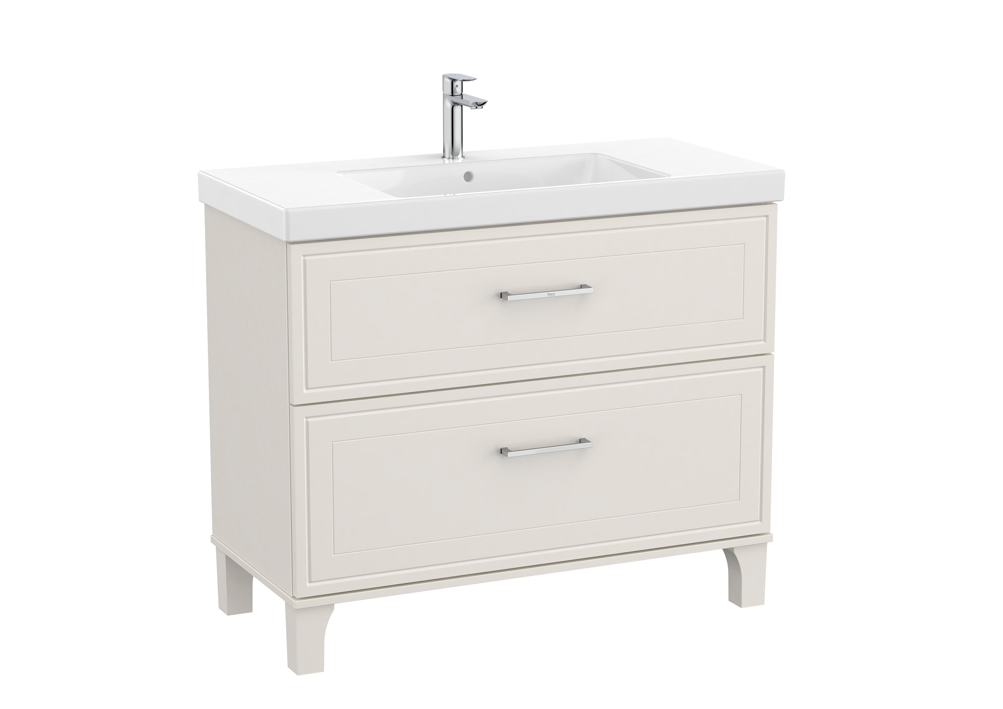 Roca Romea Vanity Unit and Basin Unik 2 Drawer 1000mm Matte White