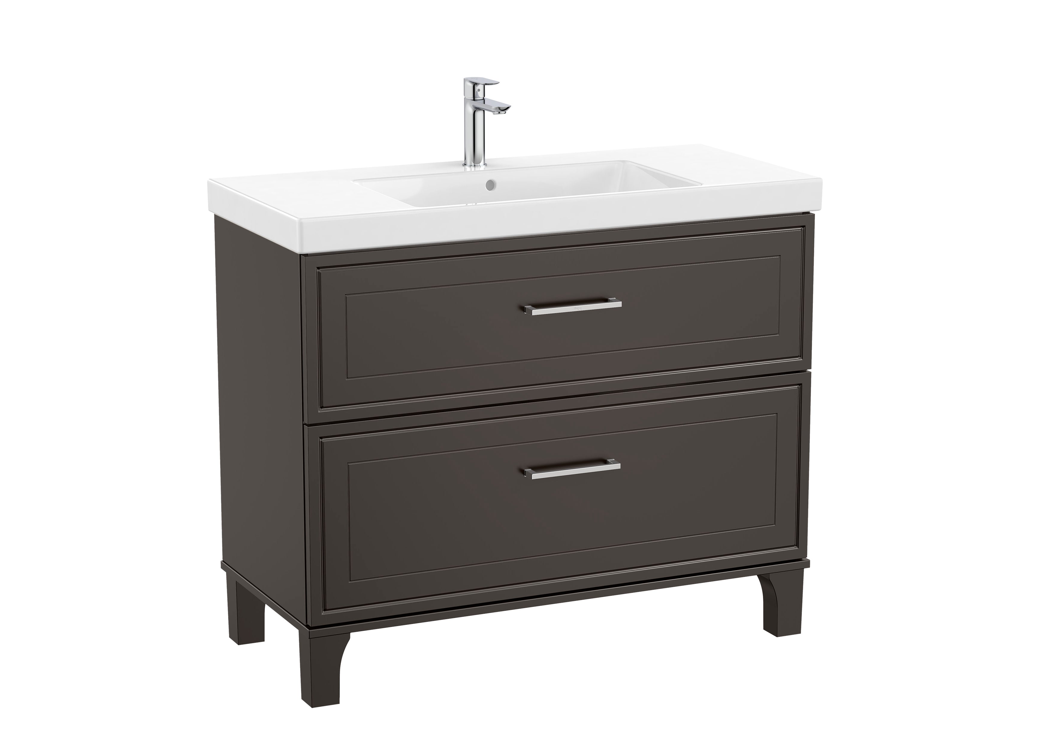 Roca Romea Vanity Unit and Basin Unik 2 Drawer 1000mm Matte Dark Grey