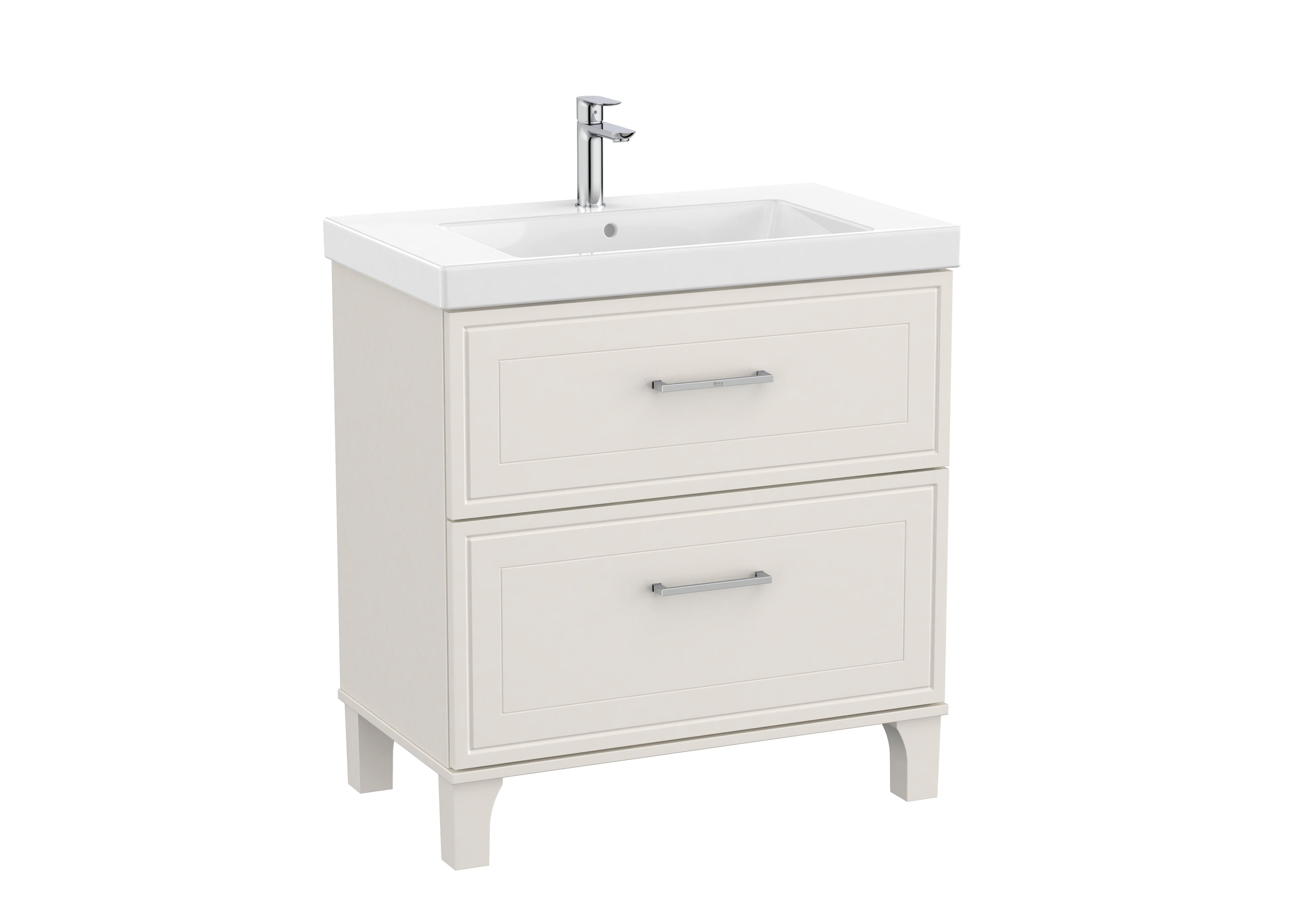 Roca Romea Vanity Unit ONLY, 2 Drawer 800mm Matte White