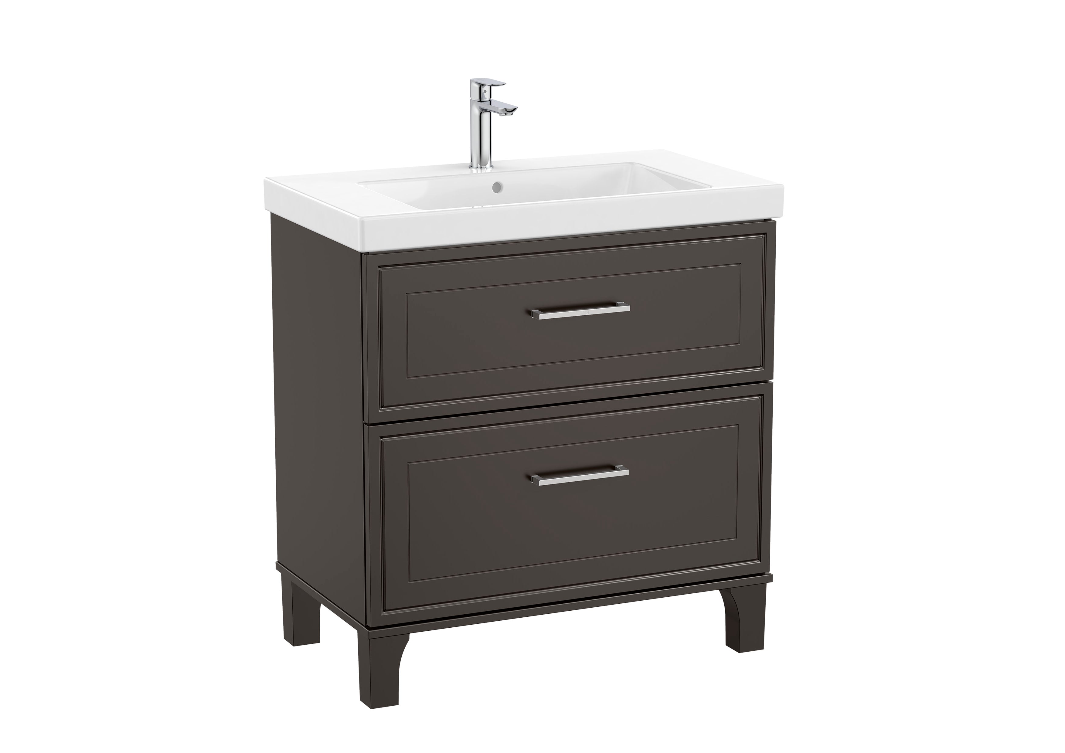 Roca Romea Vanity Unit ONLY, 2 Drawer 800mm Matte Dark Grey