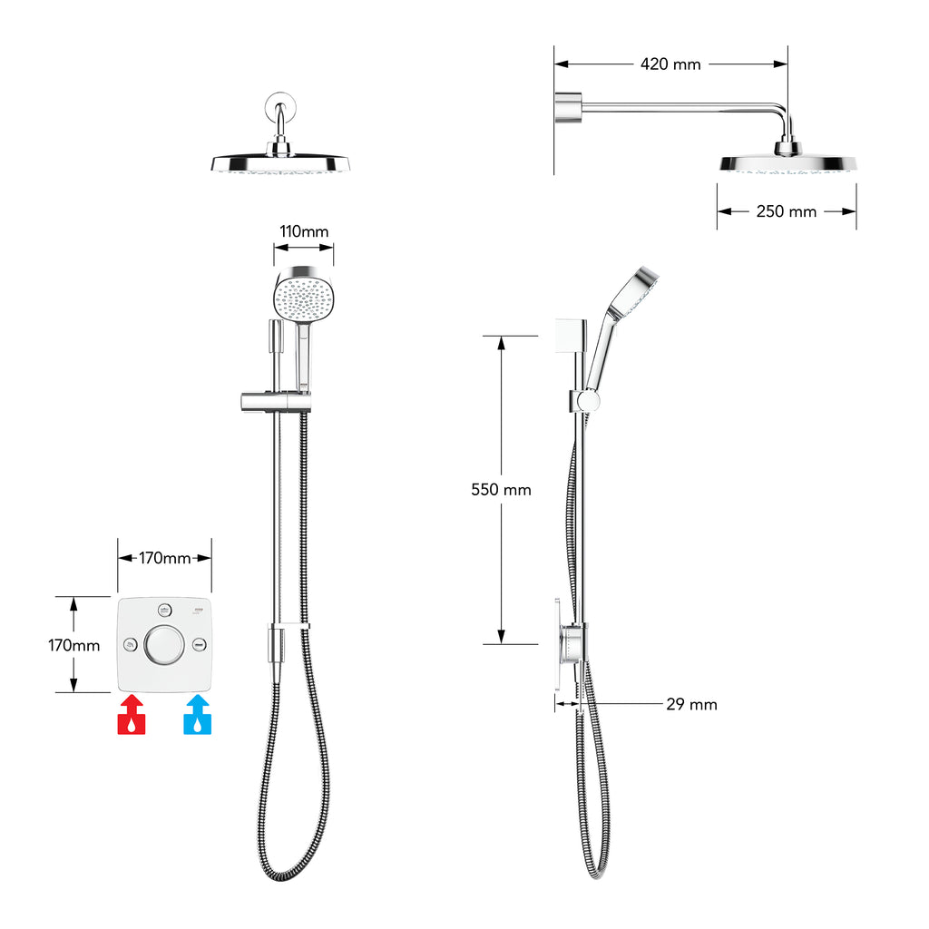 MIRA EVOCO TRIPLE OUTLET W/ HYDROGLO 1.1967.009