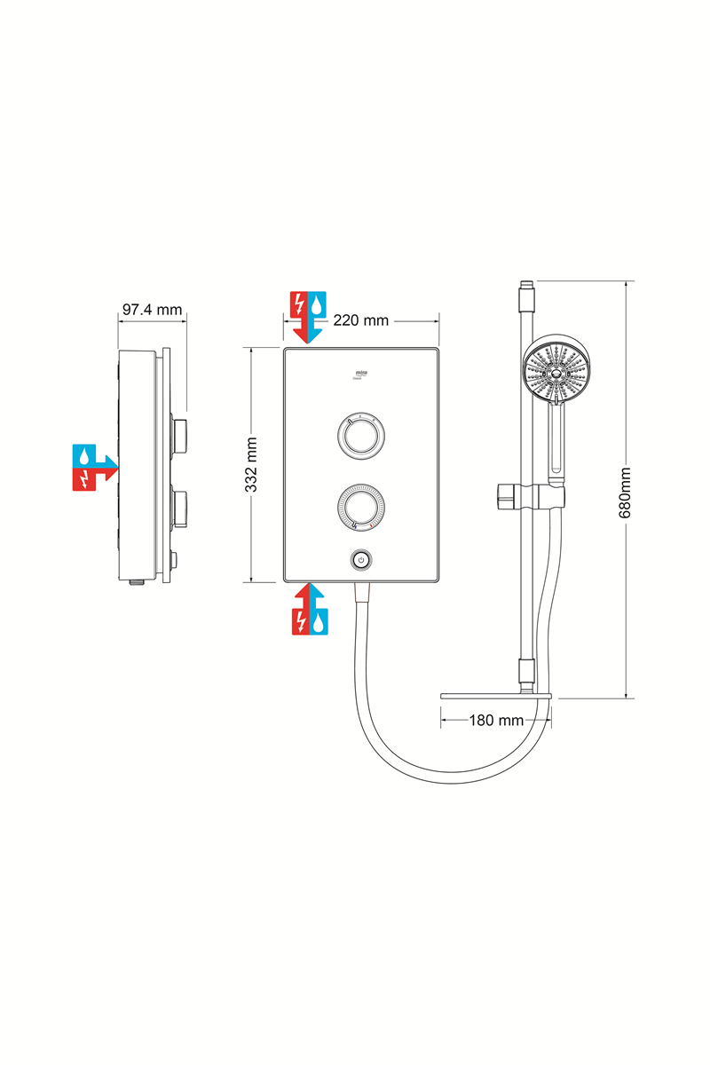 Mira Decor Single Outlet Electric Shower 8.5Kw Black Onyx 1.1894.004.