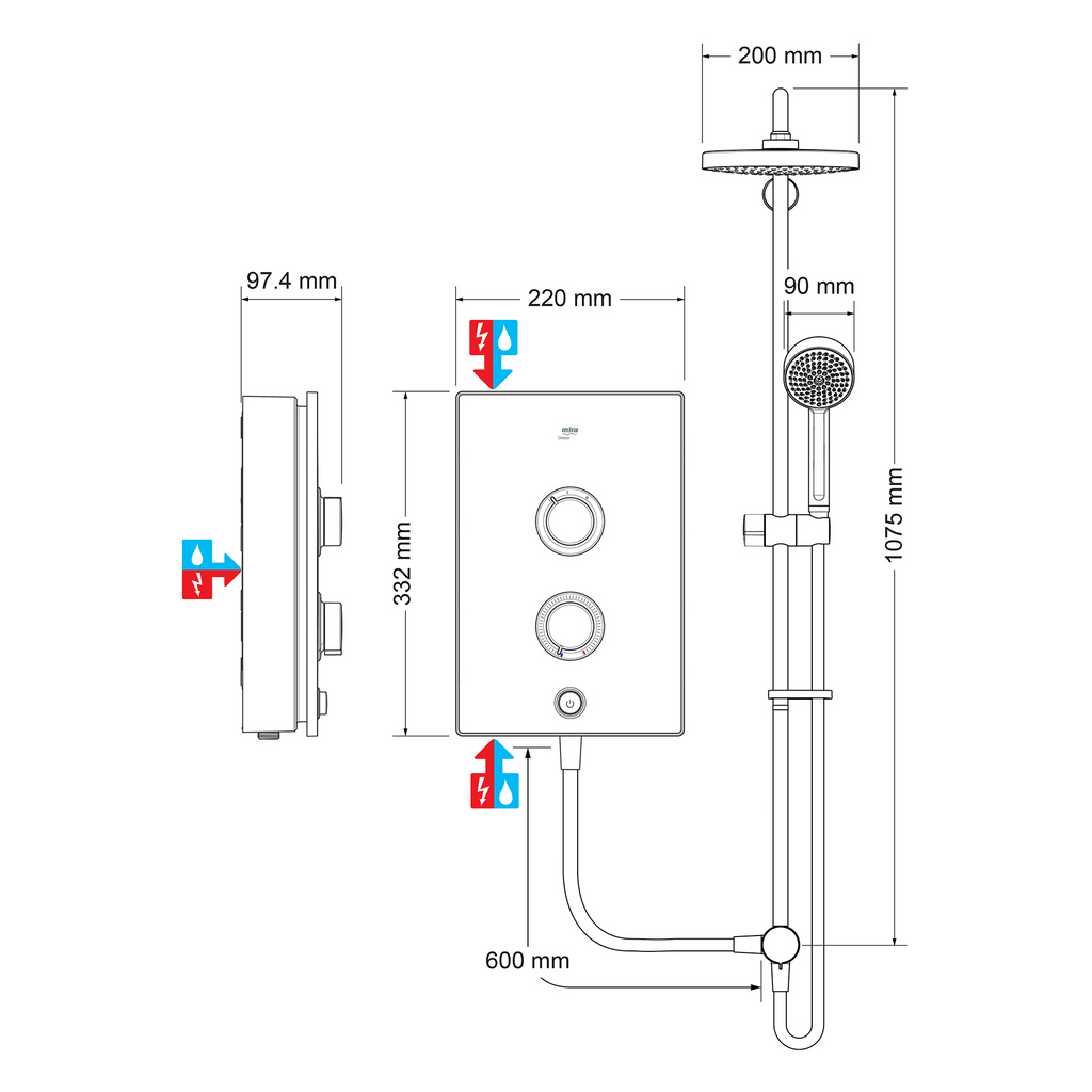 Mira Decor Dual Outlet 10.8kW Electric Shower Warm Silver 1.1894.003.