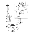Hansgrohe Croma Select S Showerpipe 280 1 Jet With Thermostatic And Hand Shower Raindance Select S 120 3Jet Matt Black