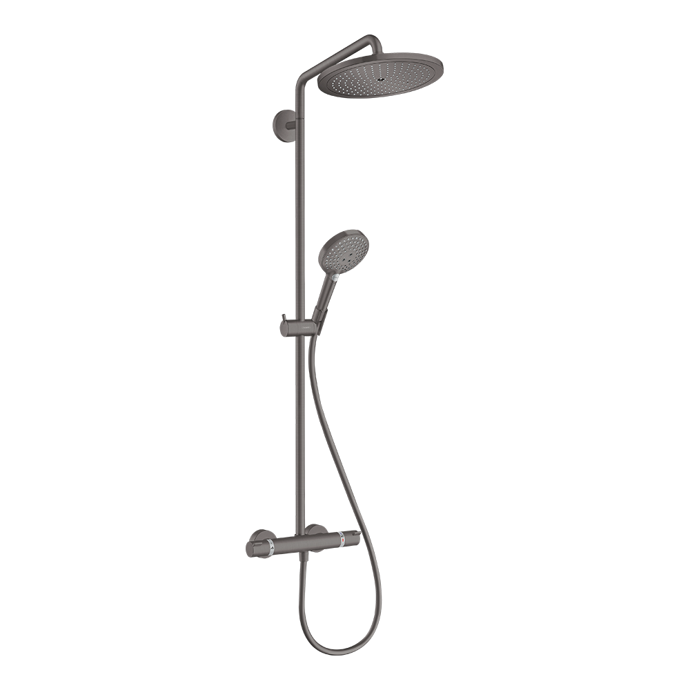 Hansgrohe Croma Select S Showerpipe 280 1 Jet With Thermostatic And Hand Shower Raindance Select S 120 3Jet Brushed Black Chrome