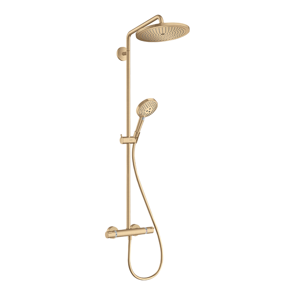 Hansgrohe Croma Select S Showerpipe 280 1 Jet With Thermostatic And Hand Shower Raindance Select S 120 3Jet Brushed Bronze