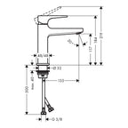 Hansgrohe Metropol Single Lever Basin Mixer 110 With Lever Handle And Push-Open Waste Set Brushed Black Chrome