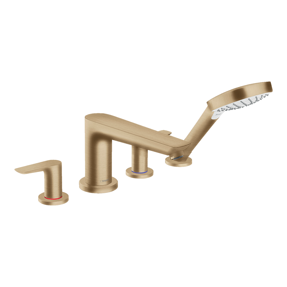Hansgrohe Talis E 4-Hole Rim Mounted Bath Mixer Tap Brushed Bronze