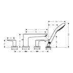 Hansgrohe Talis E 4-Hole Rim Mounted Bath Mixer Tap Brushed Bronze