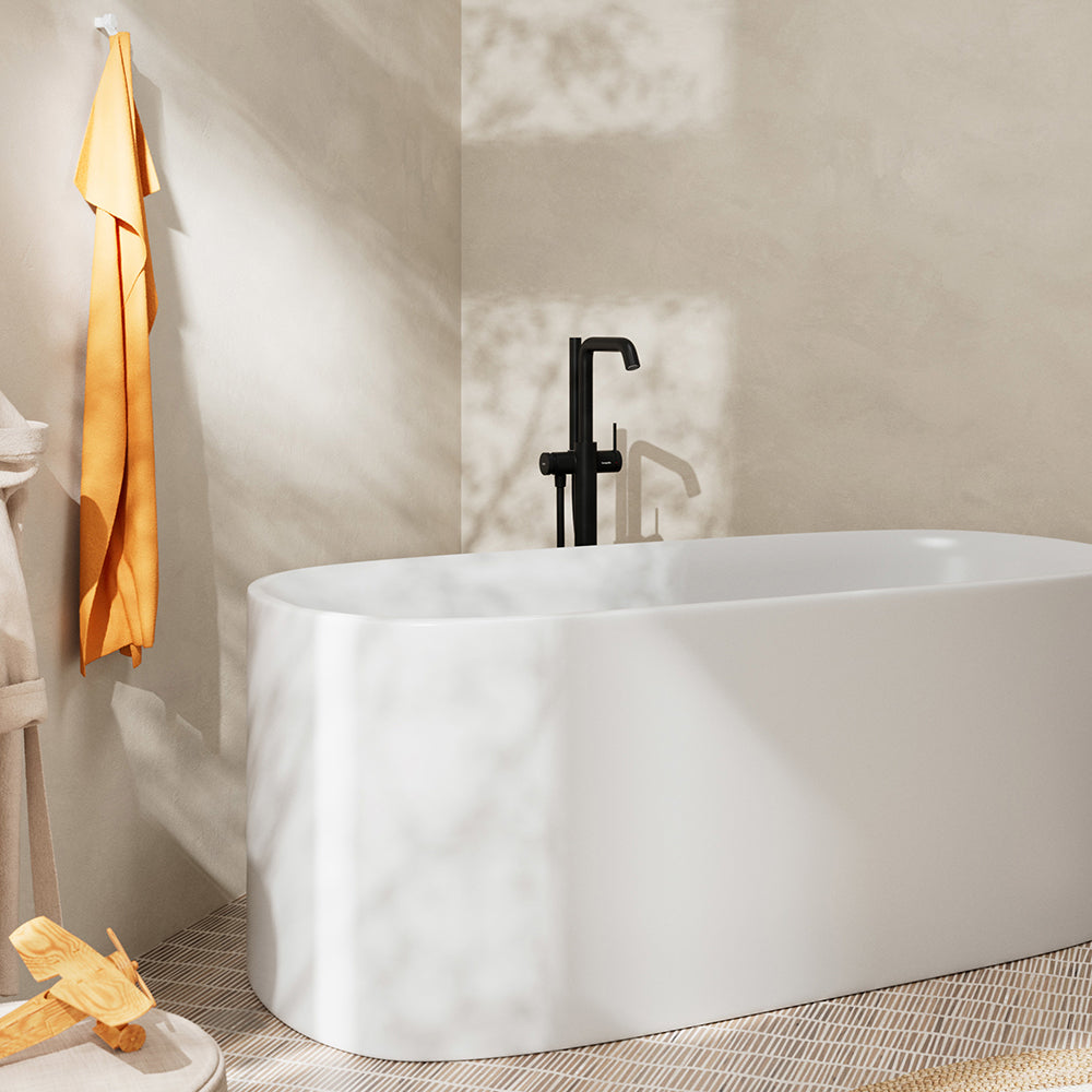 Hansgrohe Tecturis S Single Lever Bath Mixer Tap Floor-Standing Matt Black