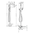 Hansgrohe Tecturis S Single Lever Bath Mixer Tap Floor-Standing Matt Black