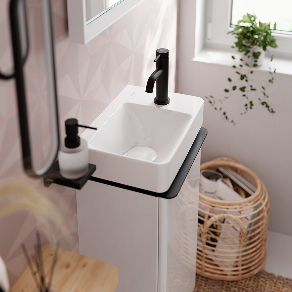 Hansgrohe Tecturis S Single Lever Basin Mixer 80 Coolstart Ecosmart+ With Pop-Up Waste Set Matt Black