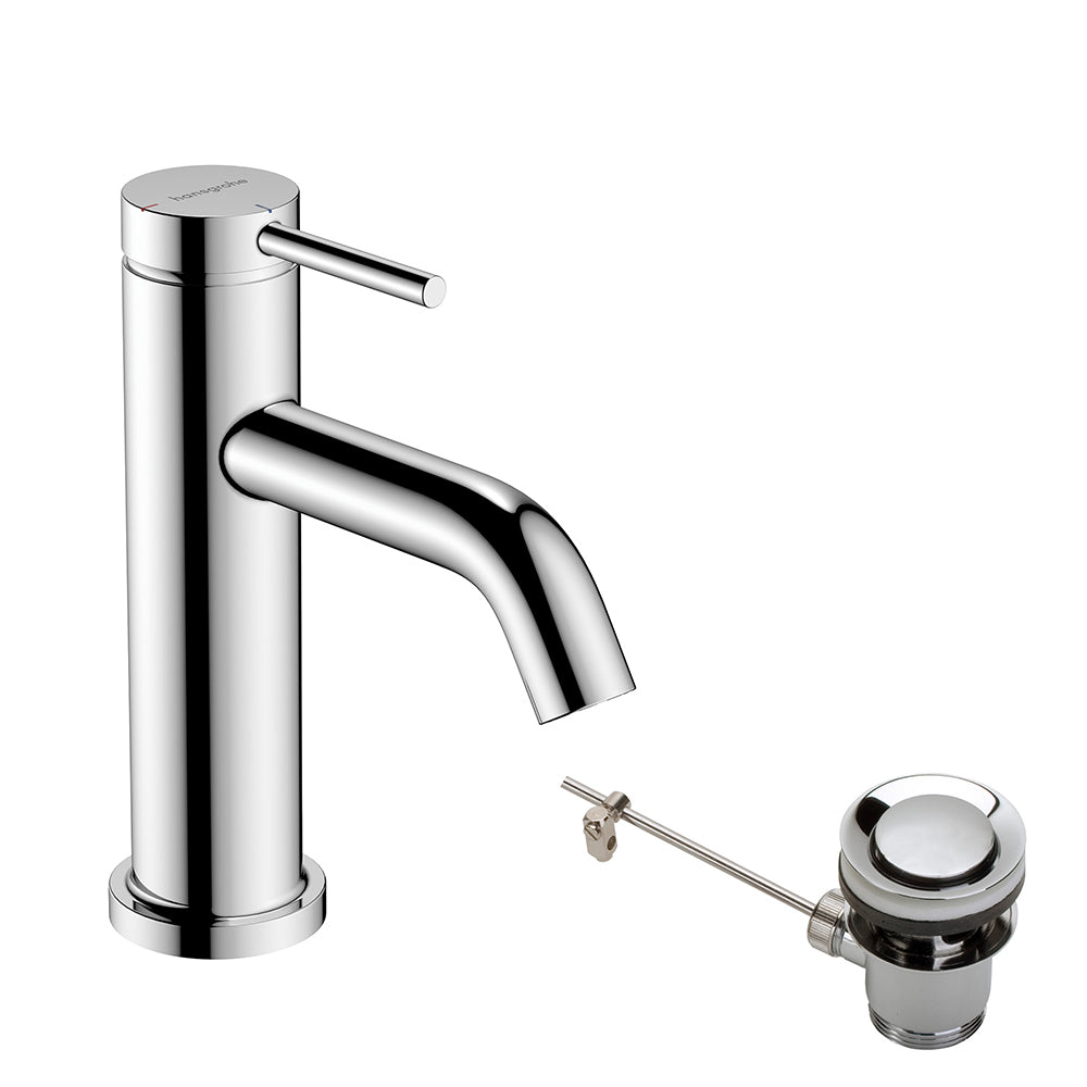 Hansgrohe Tecturis S Single Lever Basin Mixer 80 Coolstart Ecosmart+ With Pop-Up Waste Set Chrome