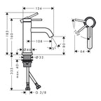 Hansgrohe Tecturis S Single Lever Basin Mixer Tap 80 Coolstart Ecosmart+ Without Waste Set Chrome