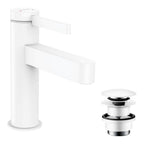 Hansgrohe Finoris Single Lever Basin Mixer 100 With Push-Open Waste Set Matt White