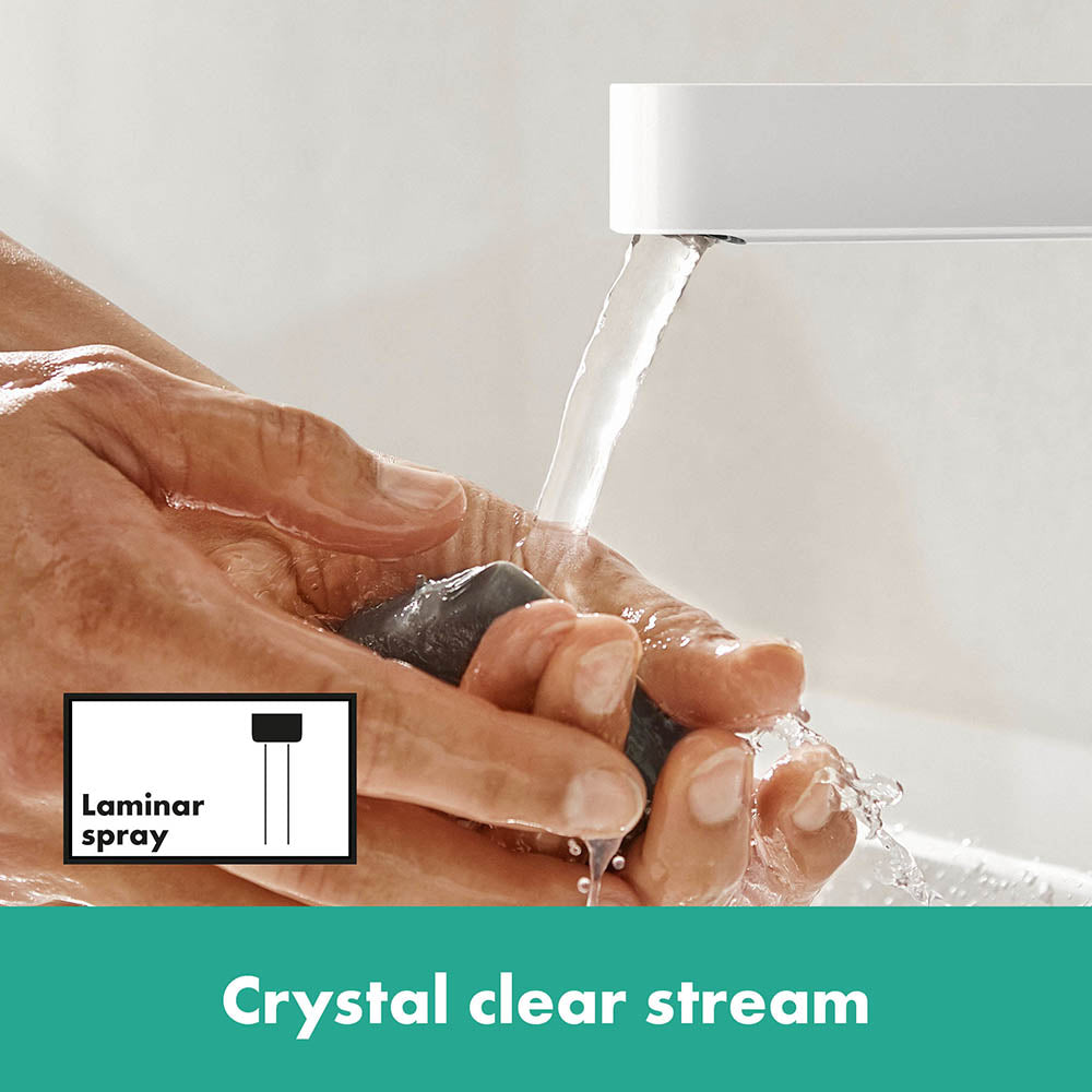 Hansgrohe Finoris Single Lever Basin Mixer 100 With Push-Open Waste Set Matt White