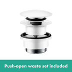 Hansgrohe Finoris Single Lever Basin Mixer 100 With Push-Open Waste Set Matt White