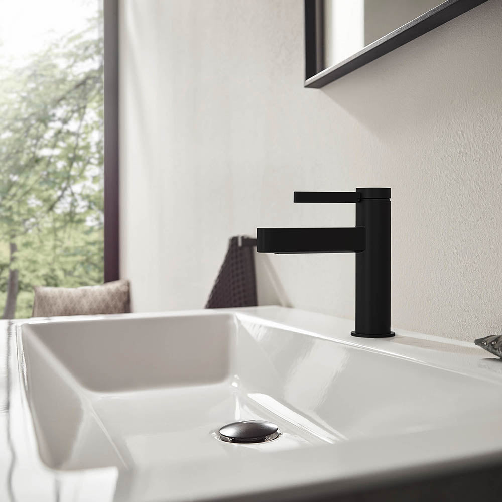 Hansgrohe Finoris Single Lever Basin Mixer 100 With Push-Open Waste Set Matt Black