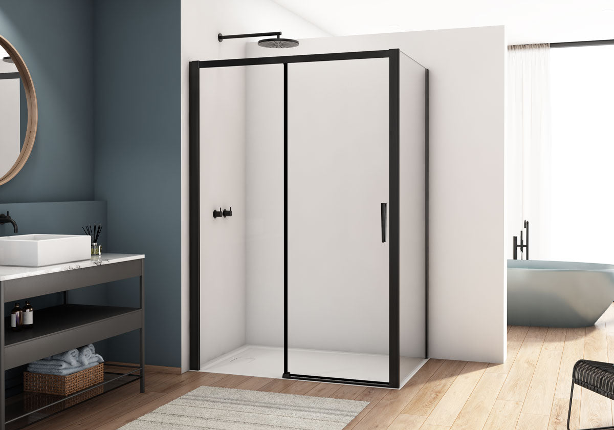 Kudos Showers Divera Sliding Door 1200mm Matt Black K22S2B1206007-0001