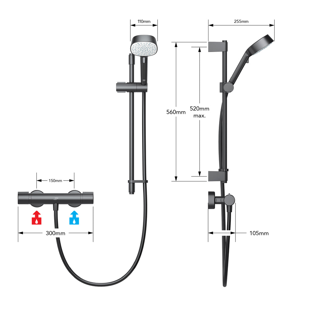 Mira Relate - Black Single Outlet Shower EV (1.1836.466)