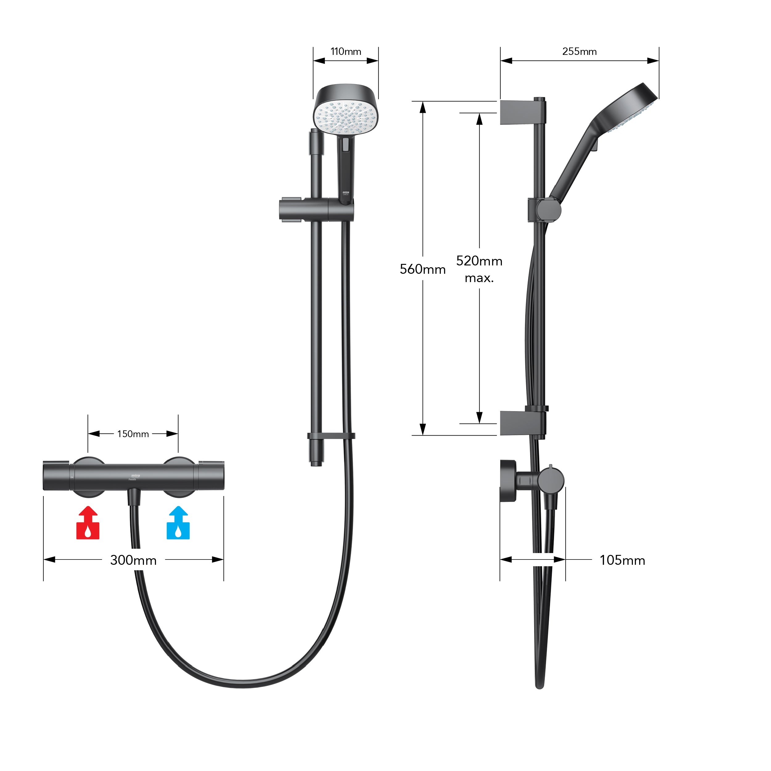 Mira Relate - Black Single Outlet Shower EV (1.1836.466)