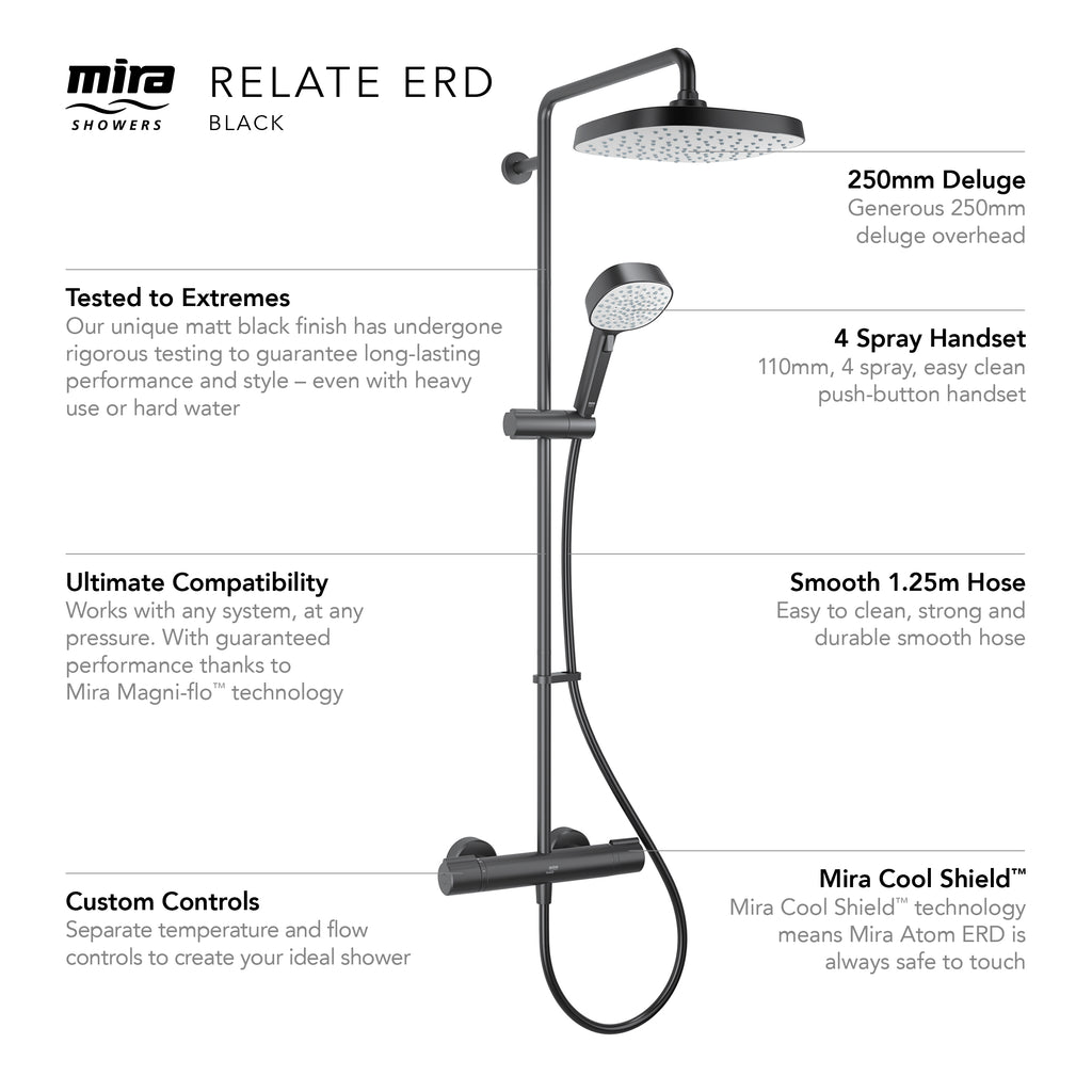Mira Relate Black Dual Outlet Shower ERD 1.1836.467