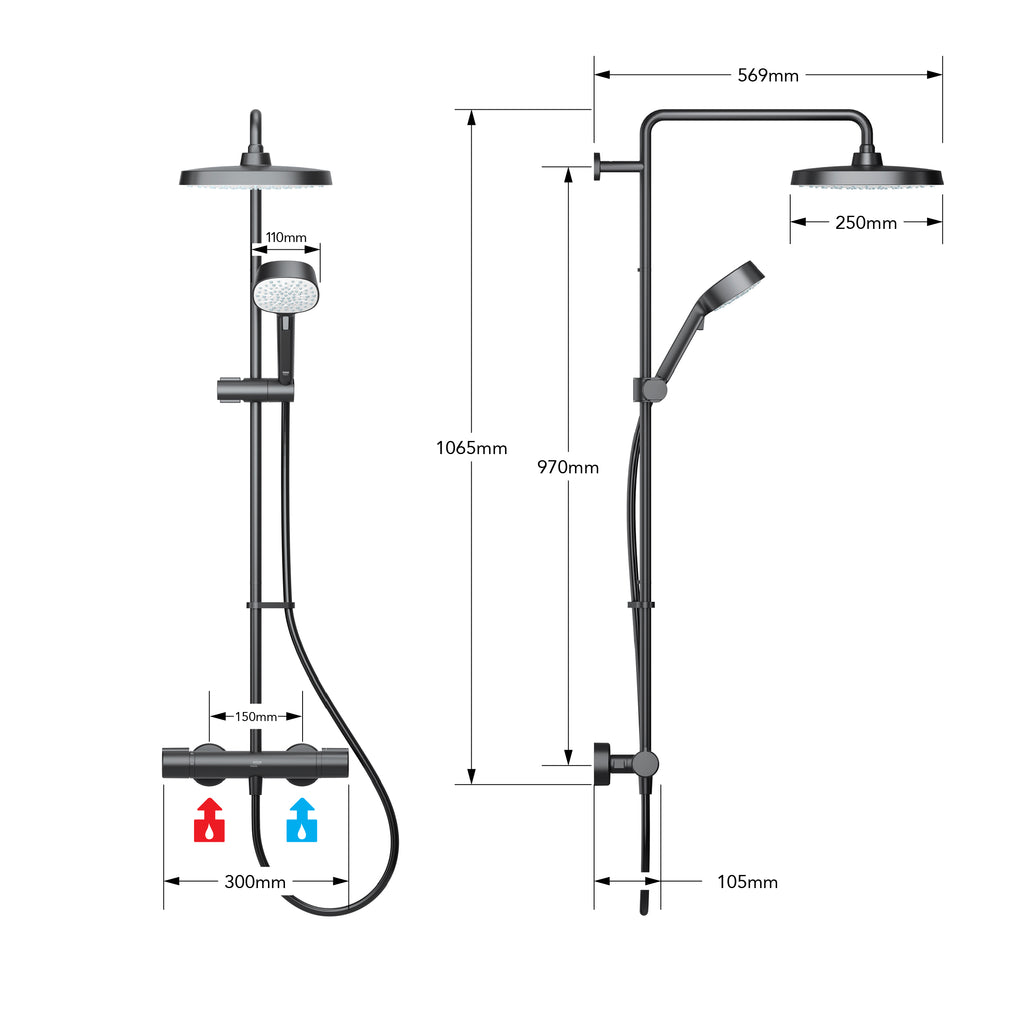 Mira Relate Black Dual Outlet Shower ERD 1.1836.467